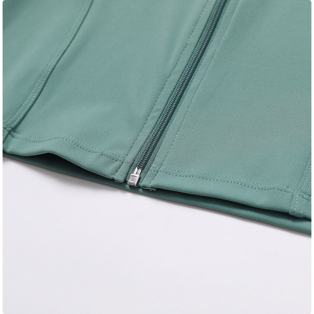 Women's Activewear Crop Jacket - Yoga & Running Full-Zip Top