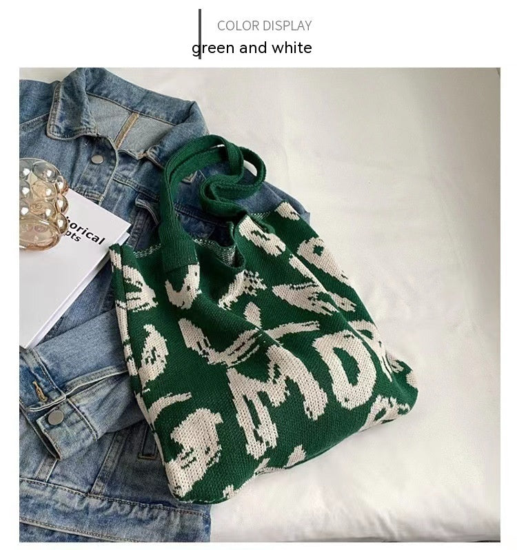 Chic Woven Knit Tote Bag - Spacious & Stylish