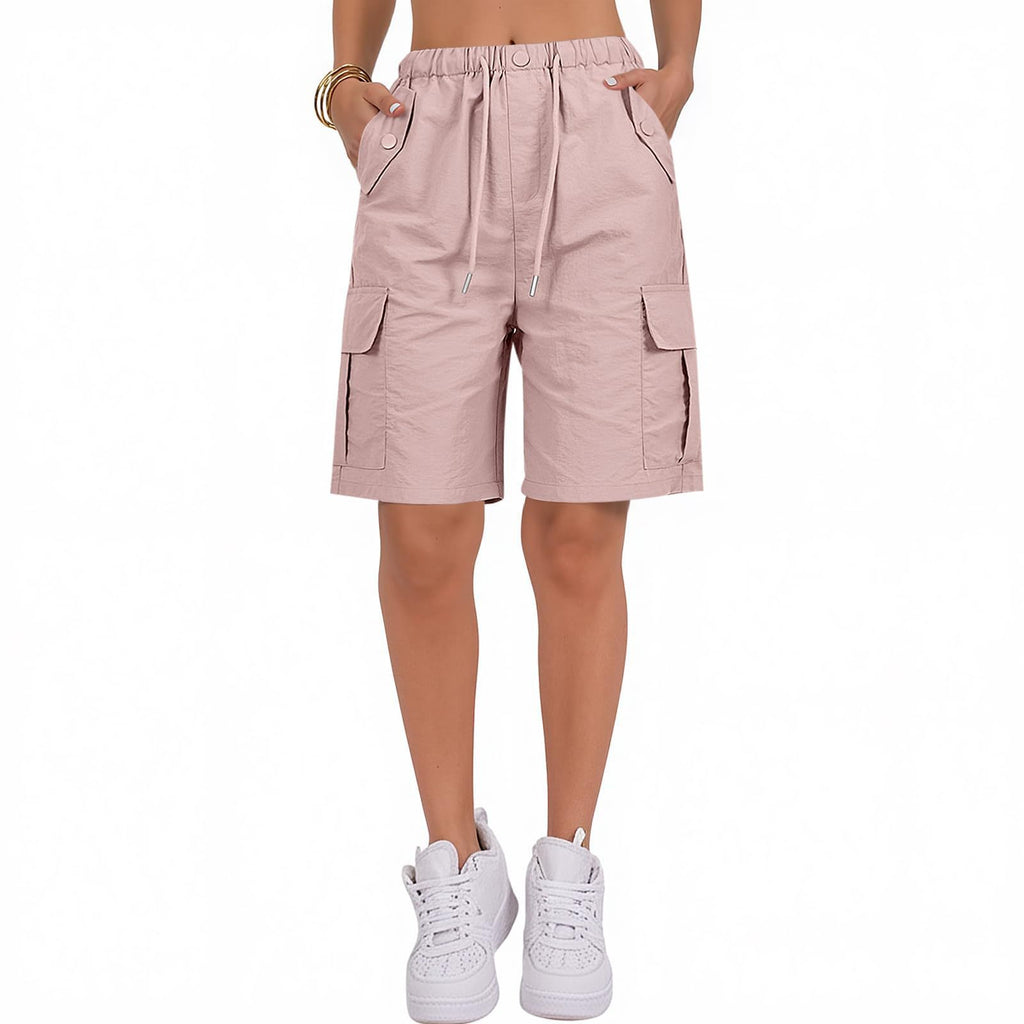 Comfortable Quick-Drying Women's Casual Cropped Cargo Shorts with Pockets