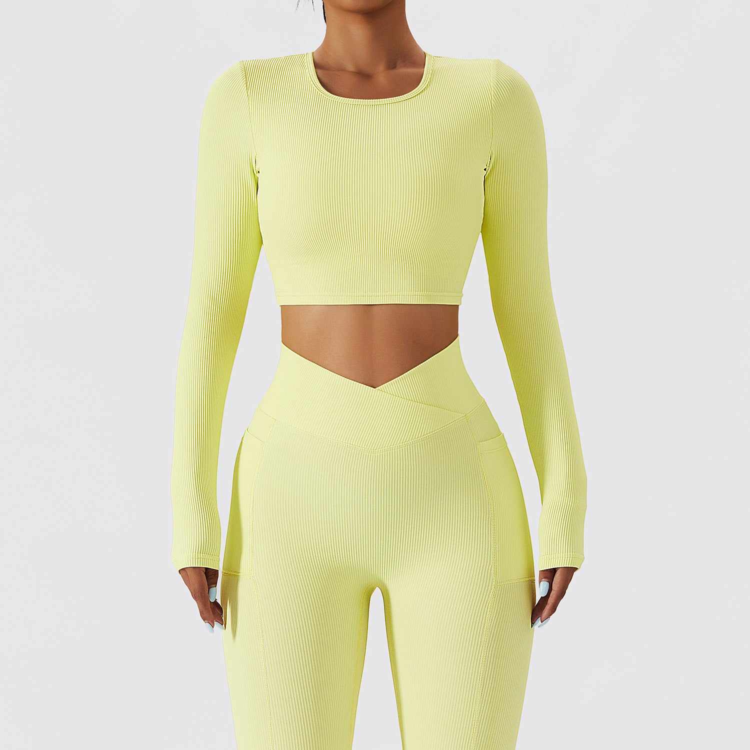 Ribbed Seamless Activewear Performance Matching Workout Set
