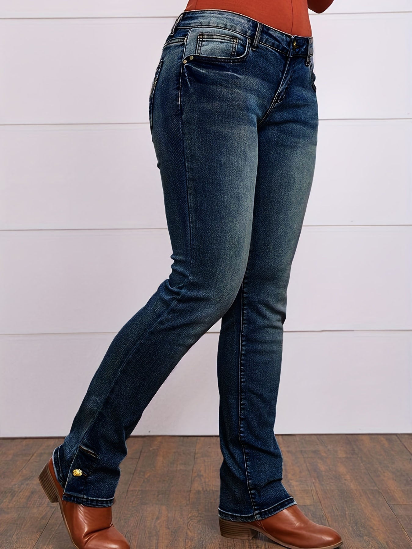 Aria Low-Rise Embroidered Bootcut Jeans