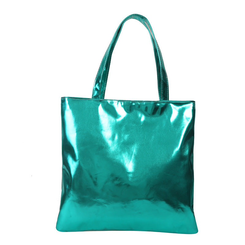 Trendy Metallic Shine Soft Tote Bag