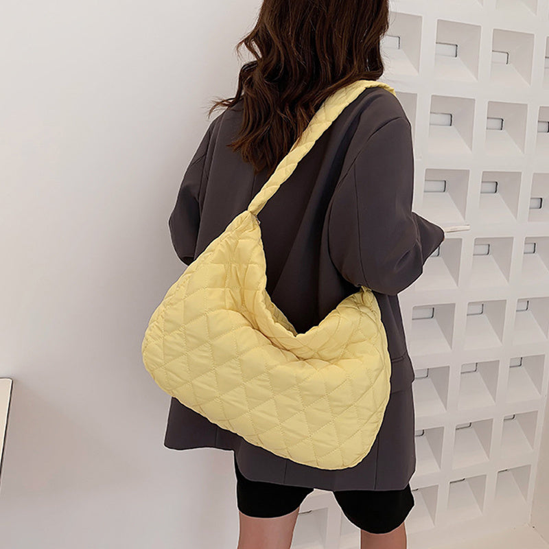 Chic Quilted Puffer Crossbody Bag for Women - Stylish Shoulder Handbag