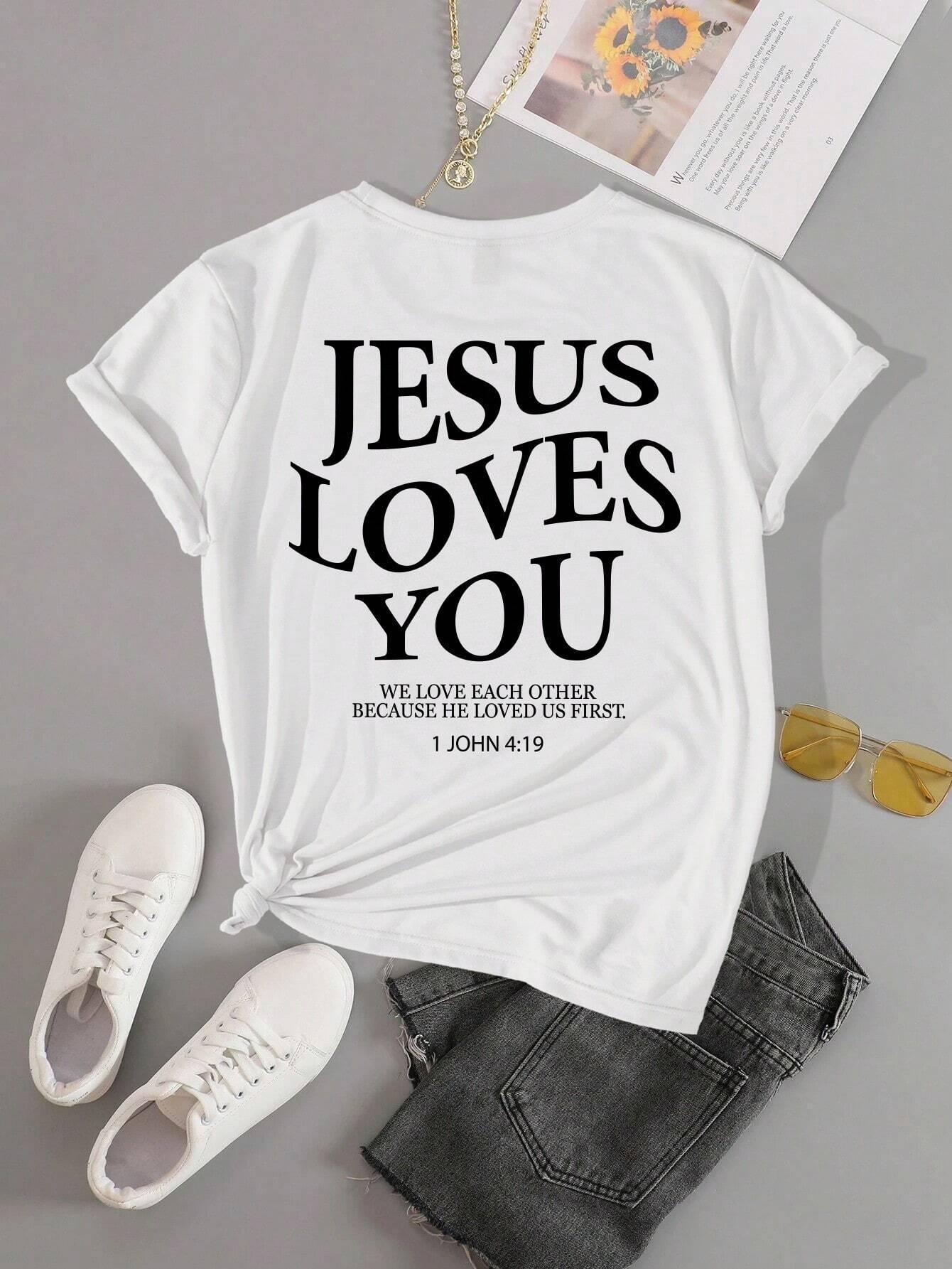 Jesus Loves You Women's Graphic T-Shirt