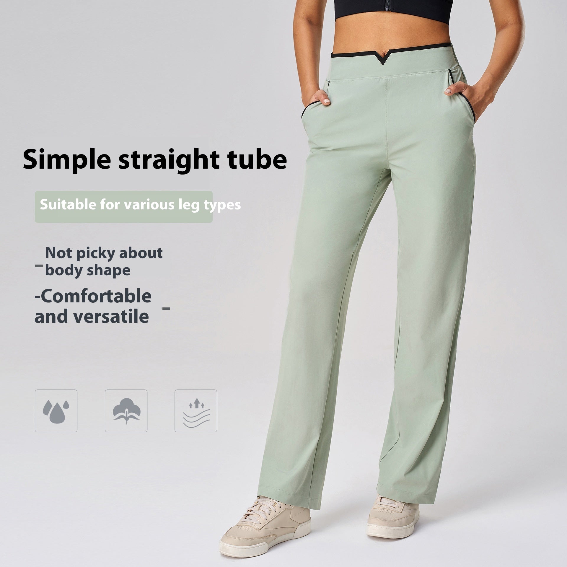 Comfortable Breathable High Waist Wide Leg Activewear Pants for Women