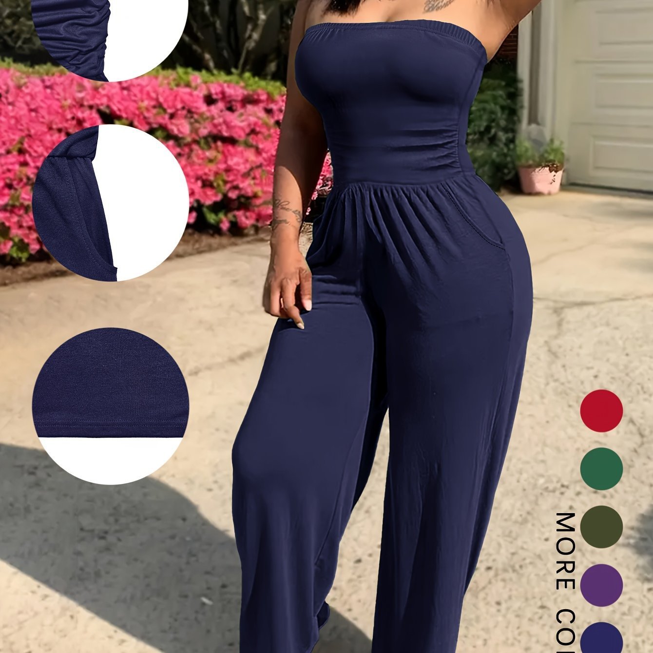 Strapless Without Belt Pockets One-piece Four Seasons Machine Washable