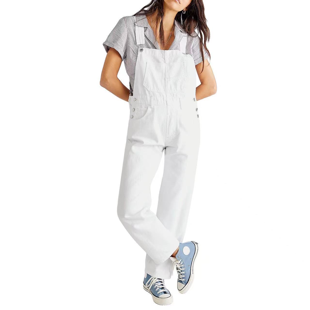 Comfortable Loose Fit Denim Overalls for Casual Everyday Wear