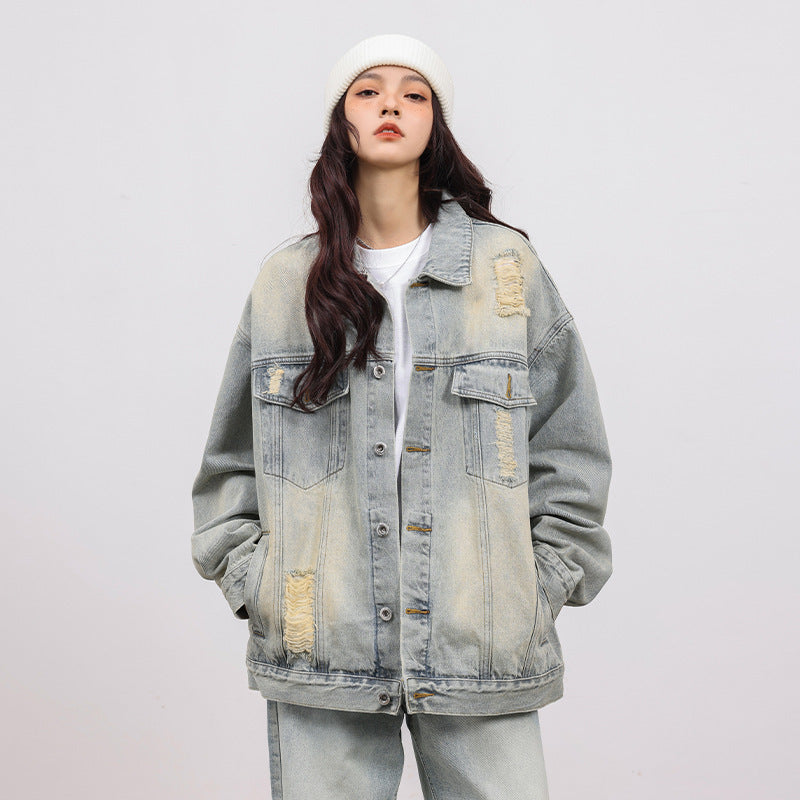 Cozy Faux Fur Lined Oversized Denim Jacket for Effortless Style